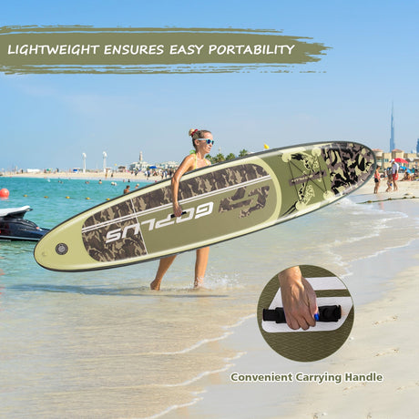 Tabla de surf inflable de 11 pies con remo y bolso