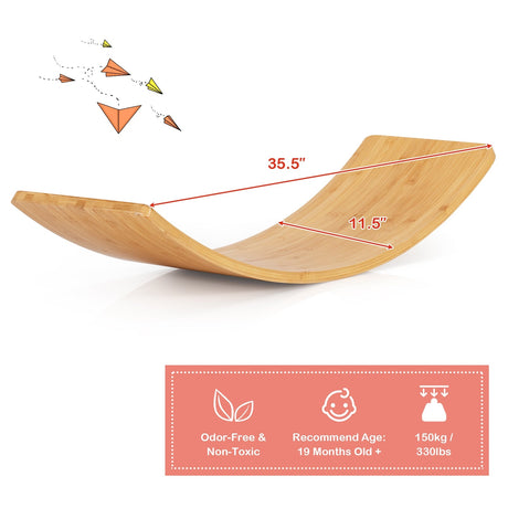 Tabla de equilibrio de madera de 35.5 pulgadas para niños pequeños y adultos