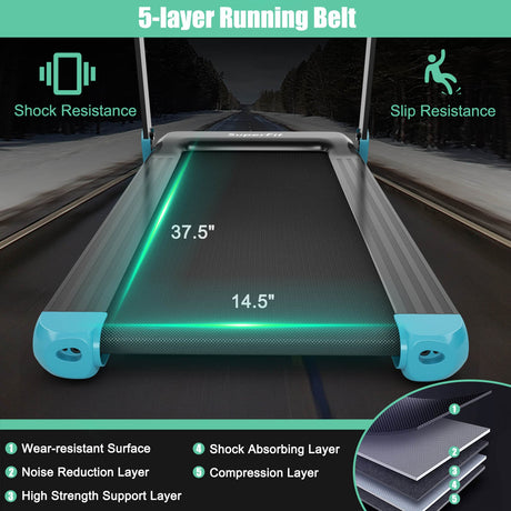 Cinta de correr eléctrica plegable compacta con control por aplicación y altavoz