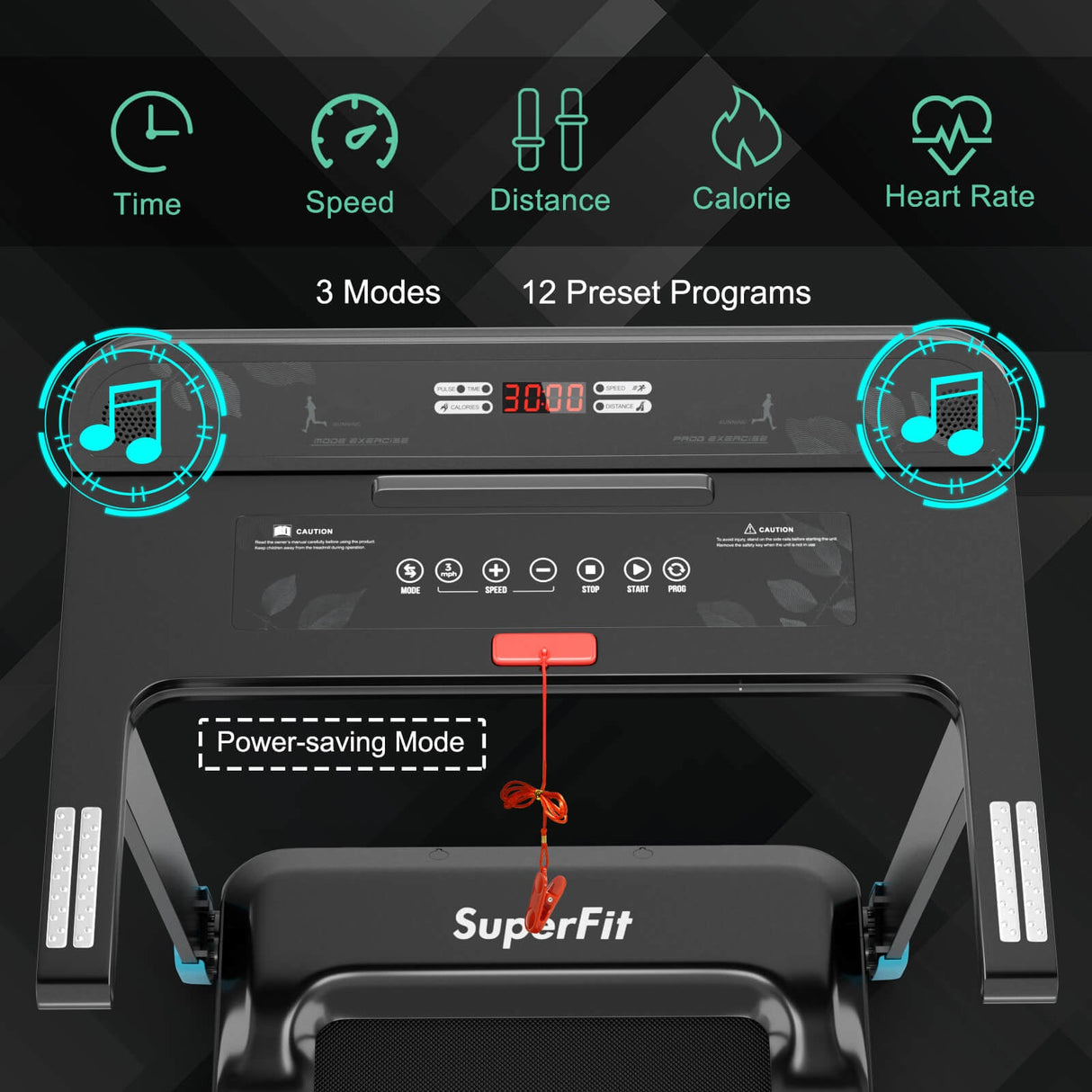 Cinta de correr eléctrica plegable compacta con control por aplicación y altavoz