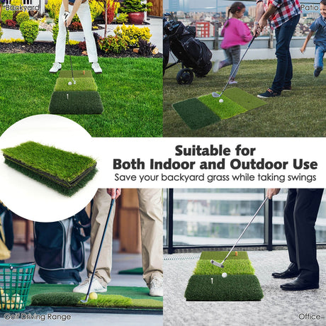 Alfombrillas de golf 3 en 1 con 3 tees de goma