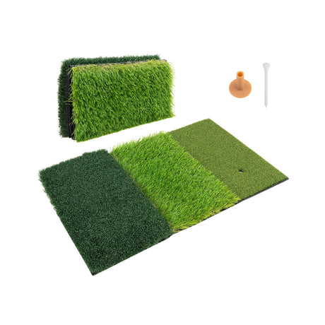 Alfombrillas de golf 3 en 1 con 3 tees de goma