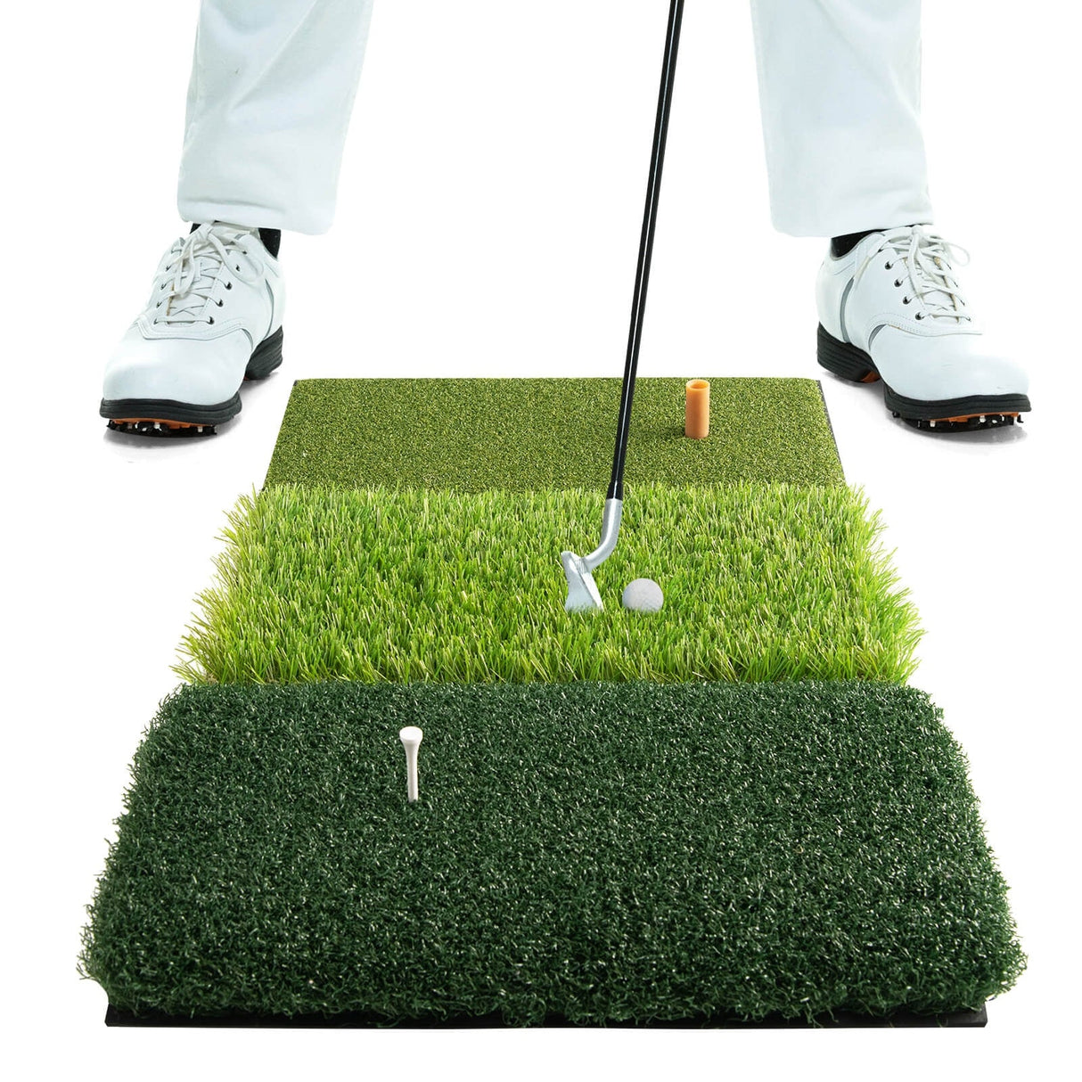 Alfombrillas de golf 3 en 1 con 3 tees de goma