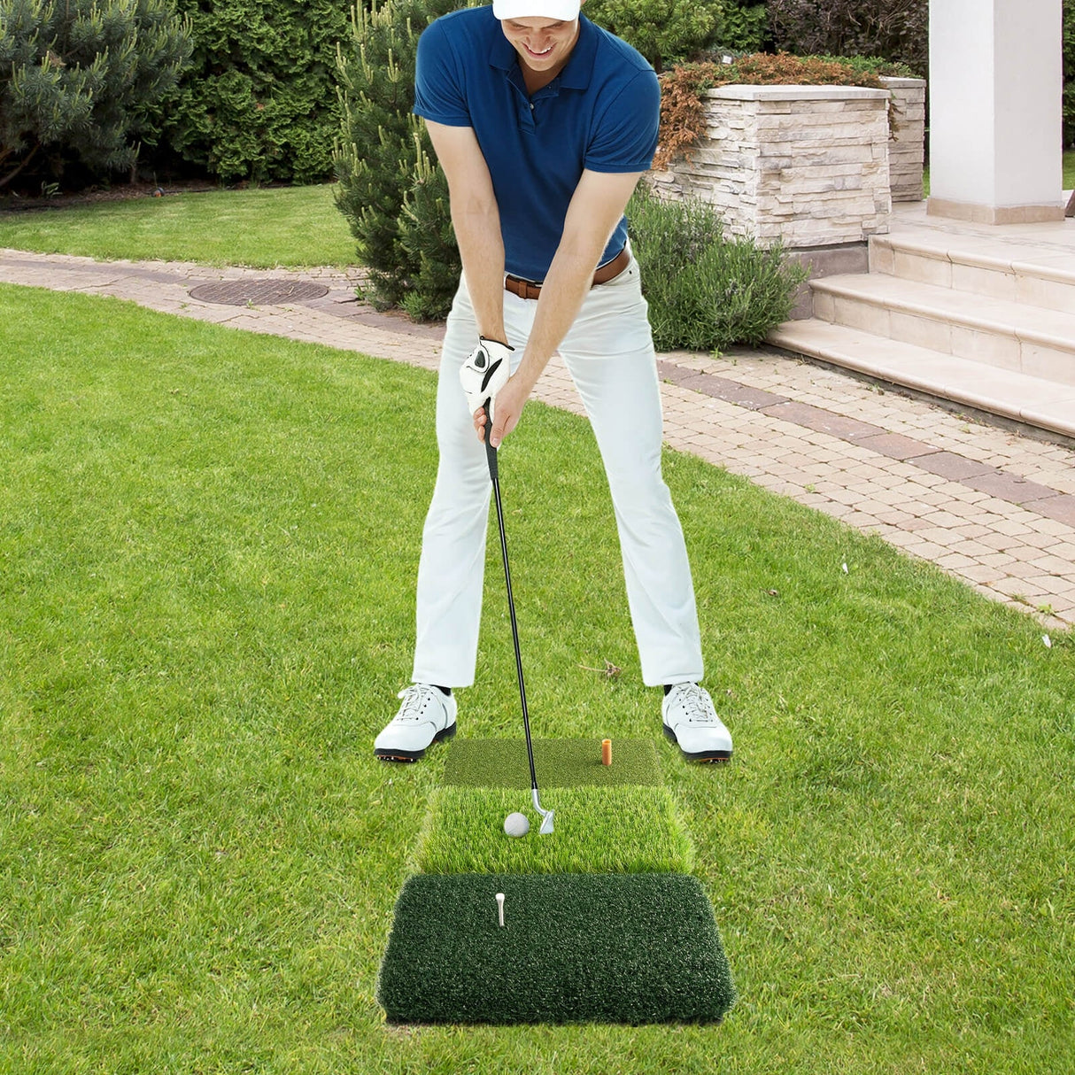 Alfombrillas de golf 3 en 1 con 3 tees de goma