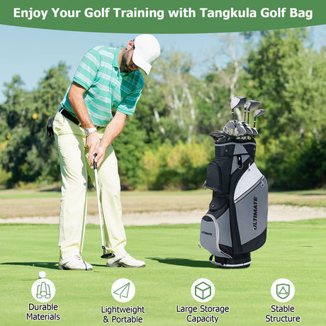 Bolsa de golf de pie de 14 divisores con capota impermeable para la lluvia