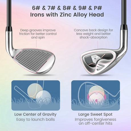 Juego completo de 9 palos de golf para mujer