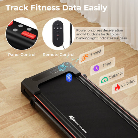 Cinta de correr plegable 3 en 1 con escritorio grande y pantalla LCD