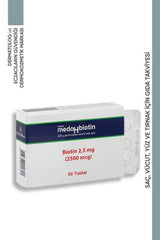 Nutrafarm Medohbiotin 2.5mg Biotin Supplement for Hair, Skin, and Nails - 60 Tablets