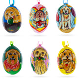 Golden Retriever and Labrador Wooden Christmas Ornaments 3 Inches