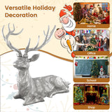 Standing Reindeer Statue Aluminum Deer Sculpture for Indoors Christmas Decor