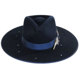 Sombrero de vaquera Stetson Night Sky S - Fedora de fieltro de lana de ala ancha
