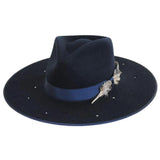 Sombrero de vaquera Stetson Night Sky S - Fedora de fieltro de lana de ala ancha