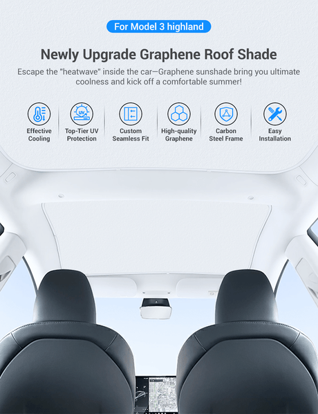 Glass Roof Sunshade for Tesla Model 3 | TESERY