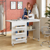 Folding Sewing Craft Table Shelf Storage Cabinet Home Furniture