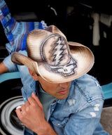 Sombrero vaquero de paja Peter Grimm Grateful Dead SYF Nothing But A Good Time (marrón)