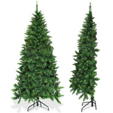 Pre-Lit Artificial Half National Christmas Tree with 8 Flash Modes