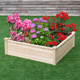 Mesa de cultivo cuadrada de madera para jardín