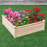 Mesa de cultivo cuadrada de madera para jardín