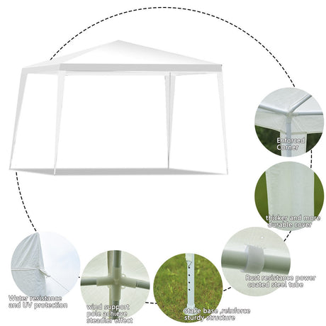 Carpa de dosel para boda al aire libre de 10 x 10 pies para patio trasero