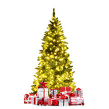 Pre-Lit Artificial Half National Christmas Tree with 8 Flash Modes