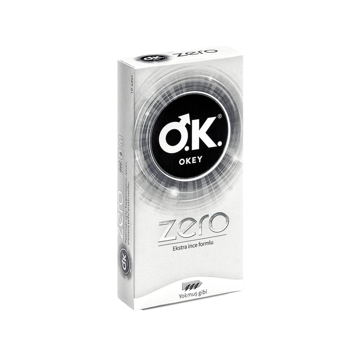 Okey Zero Condoms - 10 Pack, Safe Intimacy Products for Adults, Zero Lubricant Condoms for Sensitive Users