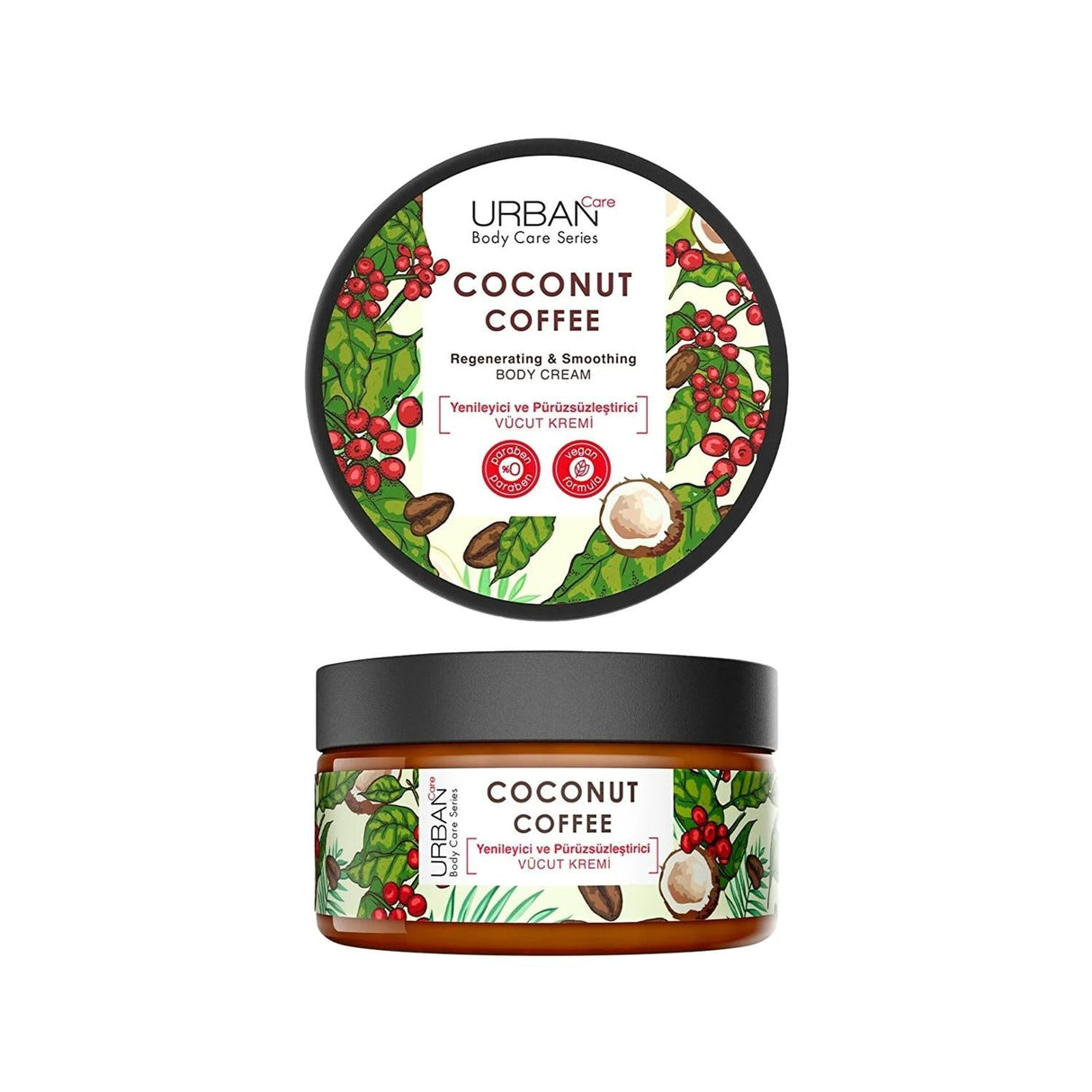URBAN Care Coconut Coffee Body Moisturizer Cream - Nourishing, Smoothing, and Hydrating Body Care for Dry Skin
