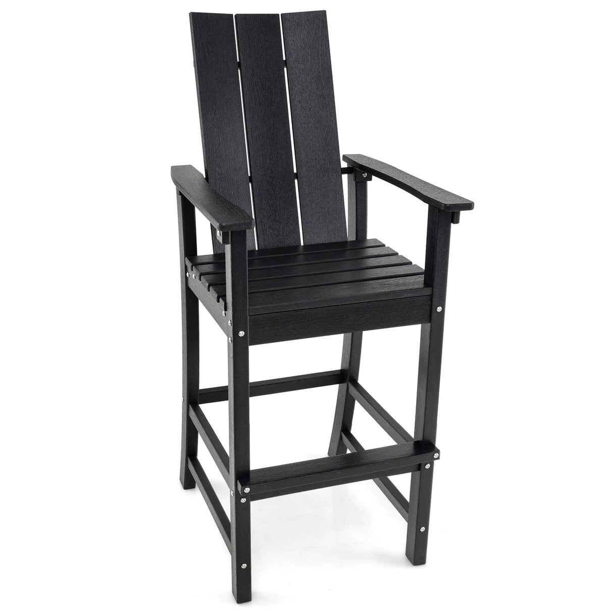 Taburete alto de bar para exteriores Adirondack con respaldo ergonómico para patio trasero