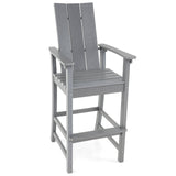 Taburete alto de bar para exteriores Adirondack con respaldo ergonómico para patio trasero