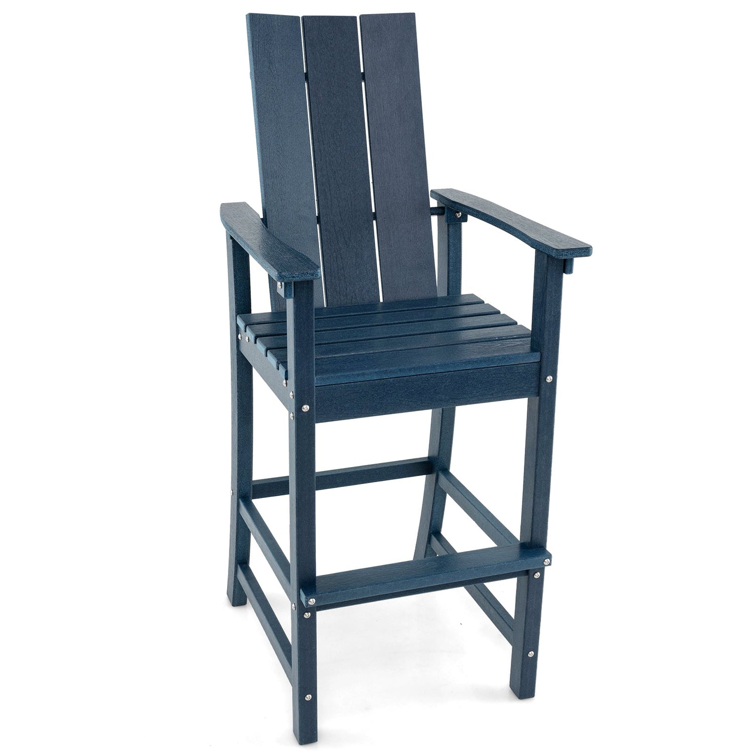 Taburete alto de bar para exteriores Adirondack con respaldo ergonómico para patio trasero