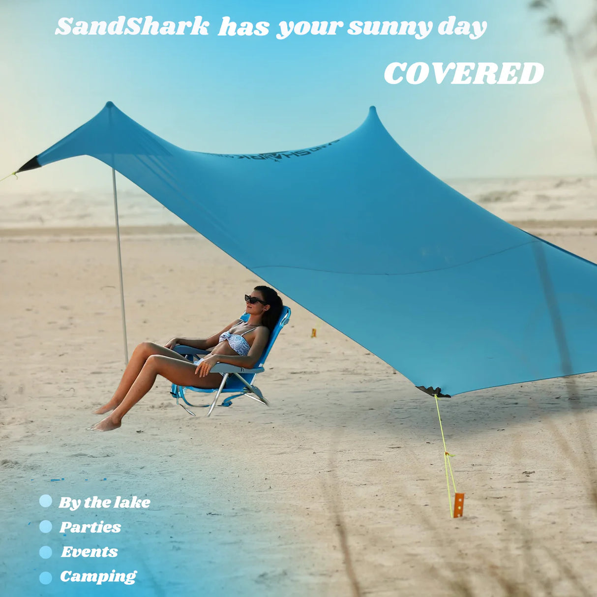 FINAL SALE-CLEARANCE Large Pop Up Beach Tent for Outdoors: Water-Resistant, Portable Sunshade, Fits in a duffle bag.