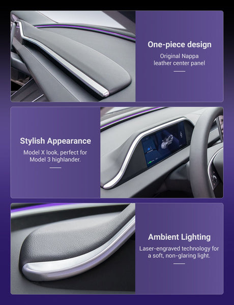 TESERY 8.9'' Dashboard Display with Ambient Lighting for Model 3 Highland / Model Y Juniper