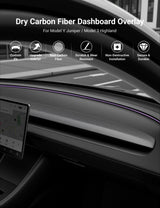 TESERY Real Dry Carbon Fiber Dashboard Cover Overlay for Model 3 Highland / Model Y Juniper