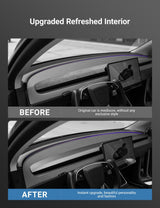 TESERY Real Dry Carbon Fiber Dashboard Cover Overlay for Model 3 Highland / Model Y Juniper