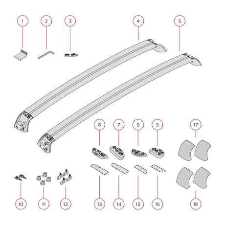TESERY Roof Rack for Tesla Model 3 Highland / Model Y (Set of 2)