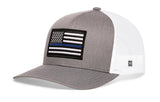 Thin Blue Line Trucker Hat  |  Black Police Snapback