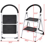 Escalera Plegable de 2.75 Pies con Estructura de Hierro y Pedales Antideslizantes