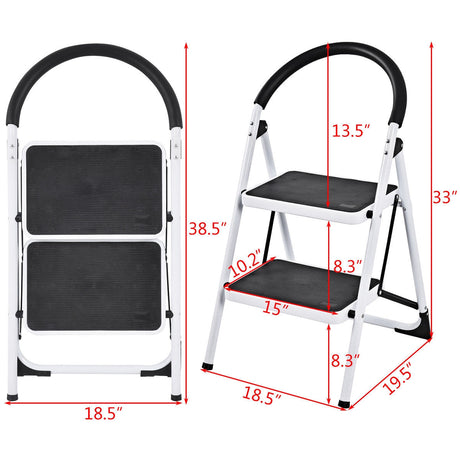 Escalera Plegable de 2.75 Pies con Estructura de Hierro y Pedales Antideslizantes