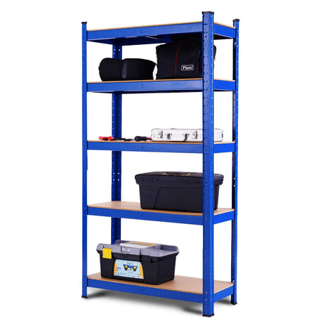 Estante de herramientas azul ajustable de 5 capas de 29,5 x 59 pulgadas con capacidad de 2000 lb