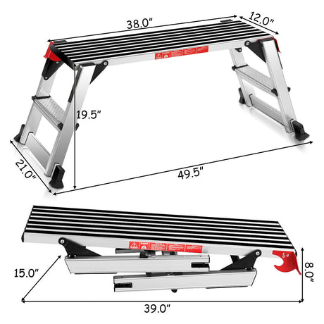 Escalera plegable de aluminio antideslizante para paneles de yeso de 150 kg