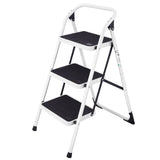 Escalera Plegable de 3 Peldaños con Asa y Plataforma Antideslizante