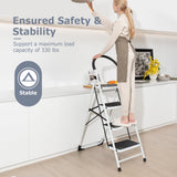 Escalera Plegable de 4 Peldaños con Plataforma Antideslizante y Capacidad de 150 kg