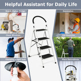 Escalera Plegable de 4 Peldaños con Plataforma Antideslizante y Capacidad de 150 kg