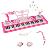 Teclado de piano de 49 teclas para niños de 3+ años - Rosa