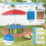 Toddler Outdoor Activity Table with Adjustable and Collapsible Umbrella