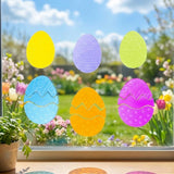 Set of 6 Easter Egg Gel Window Clings Gel Decorations