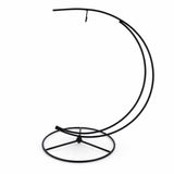Double Curve Crescent Black Metal Photo Picture Frame and Ornament Display Stand 9.25 Inches