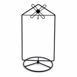 Black Windmill Roof House Hanging Photo Picture Frame and Metal Ornament Stand 10.15 Inches
