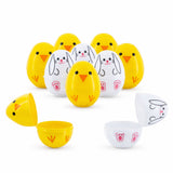 Set of 10 Bunny and Chick Easter Eggs Fillable Plastic Eggs Cute Egg Hunt Party Supplies 2.25 Inches
