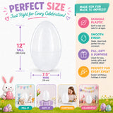 Giant Extra Large White Plastic Easter Egg Two Tones 12 Inches