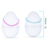 Set of 2 Transparent Jumbo Plastic Easter Eggs with Handles Large Size 10 Inches